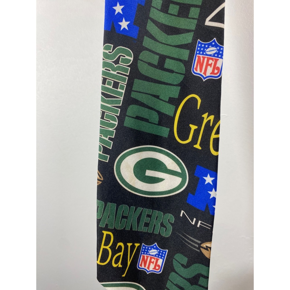 Vintage 1996 Green Bay Packers NFL Tie Ralph Marlin Green Bay Packers III Black